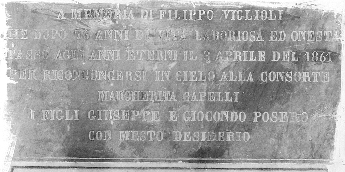 lapide tombale - ambito parmense (sec. XIX)