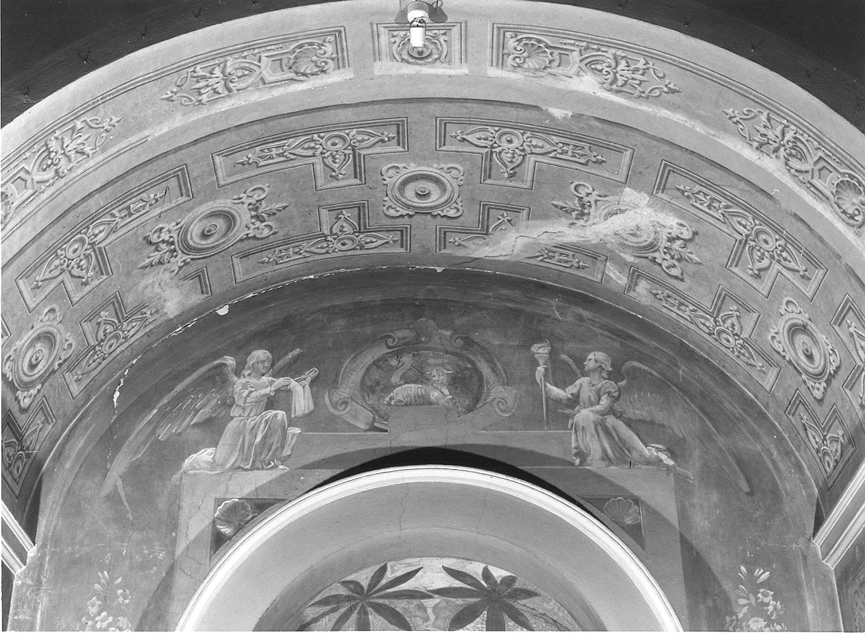 Agnus Dei tra angeli (dipinto) di Barilli Latino (sec. XX)
