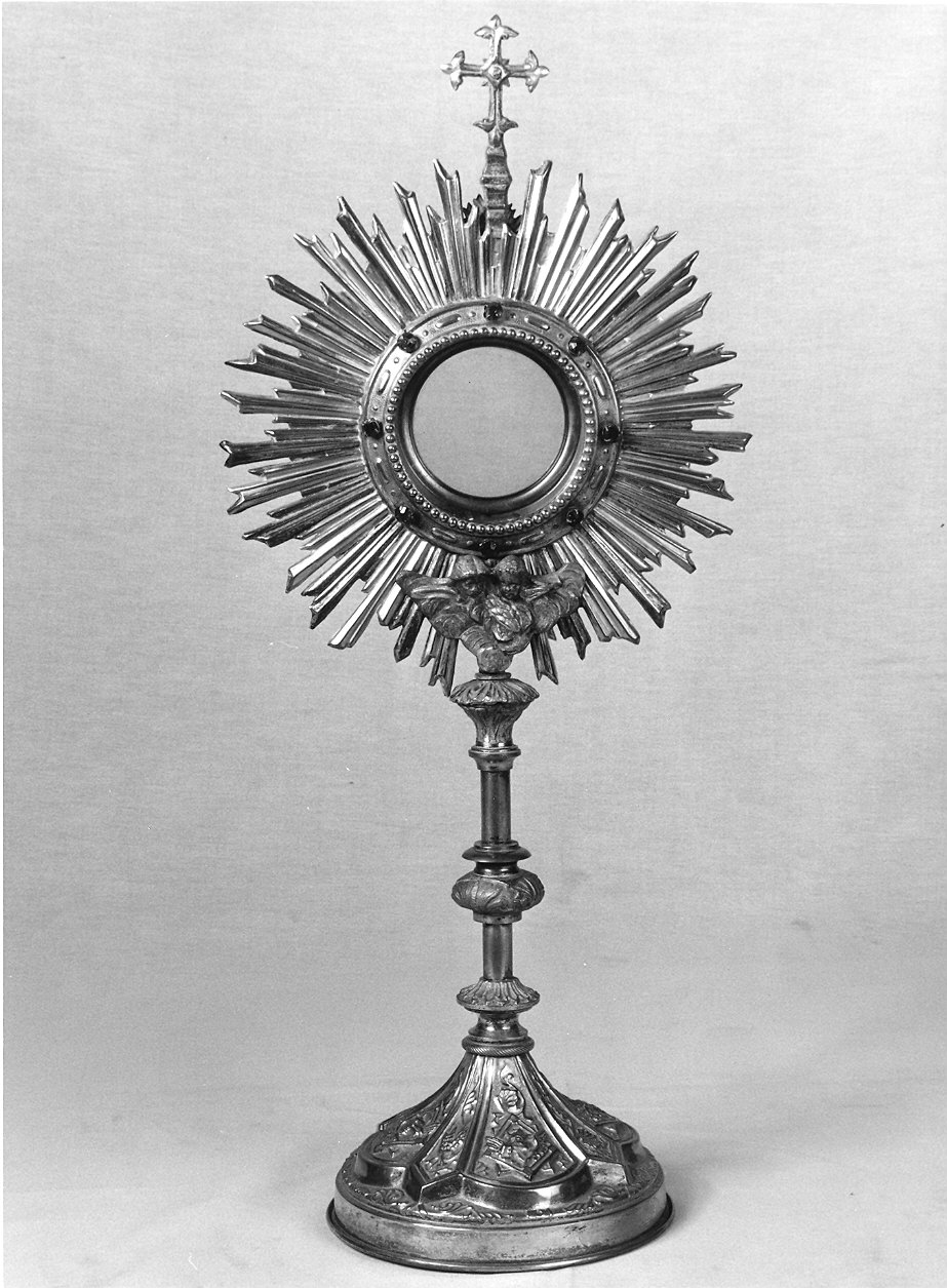 ostensorio - a raggiera - ambito parmense (seconda metà sec. XIX)