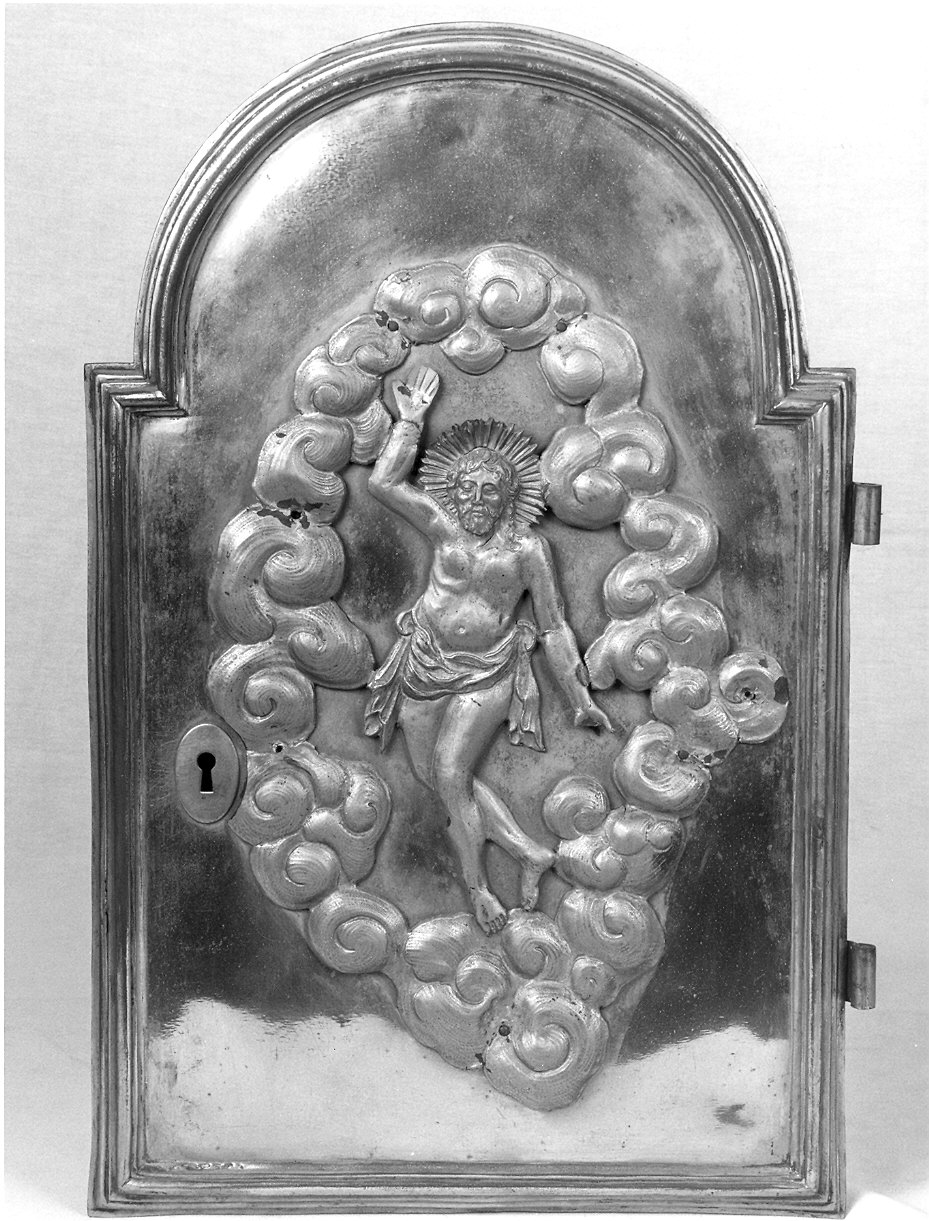 Cristo risorto (sportello di tabernacolo, frammento) - ambito parmense (fine/inizio secc. XVIII/ XIX)