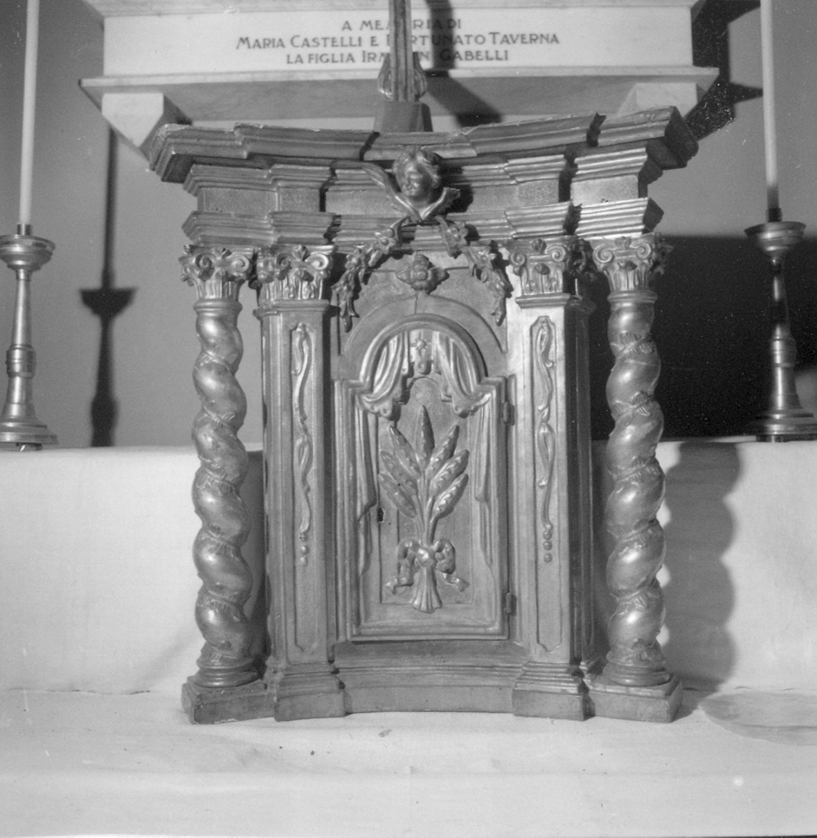 tabernacolo, frammento - ambito parmense (fine/inizio secc. XVII/ XVIII)