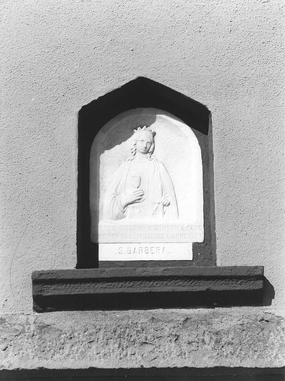 S. Barbera, Santa Barbara (formella) - ambito carrarese (sec. XX)