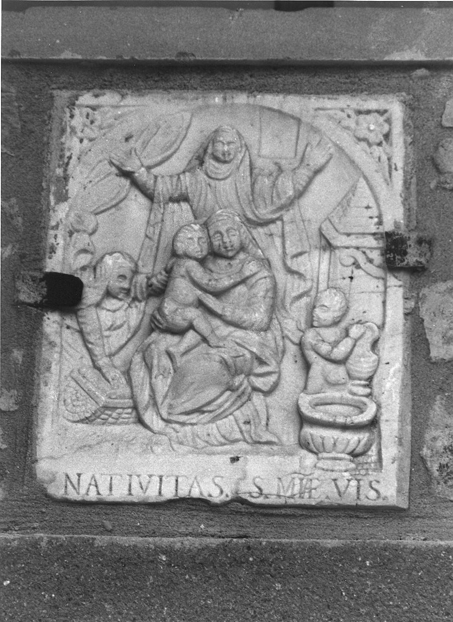 nascita di Maria Vergine (formella) - ambito carrarese (sec. XVII)
