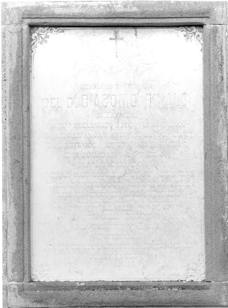 lapide tombale - ambito parmense (sec. XIX)