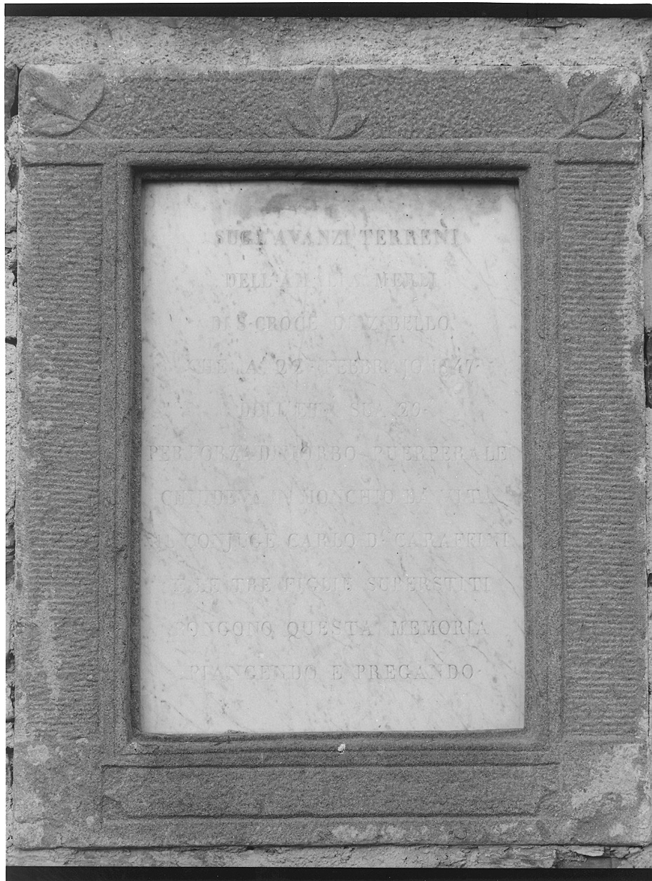 lapide tombale - ambito parmense (sec. XIX)