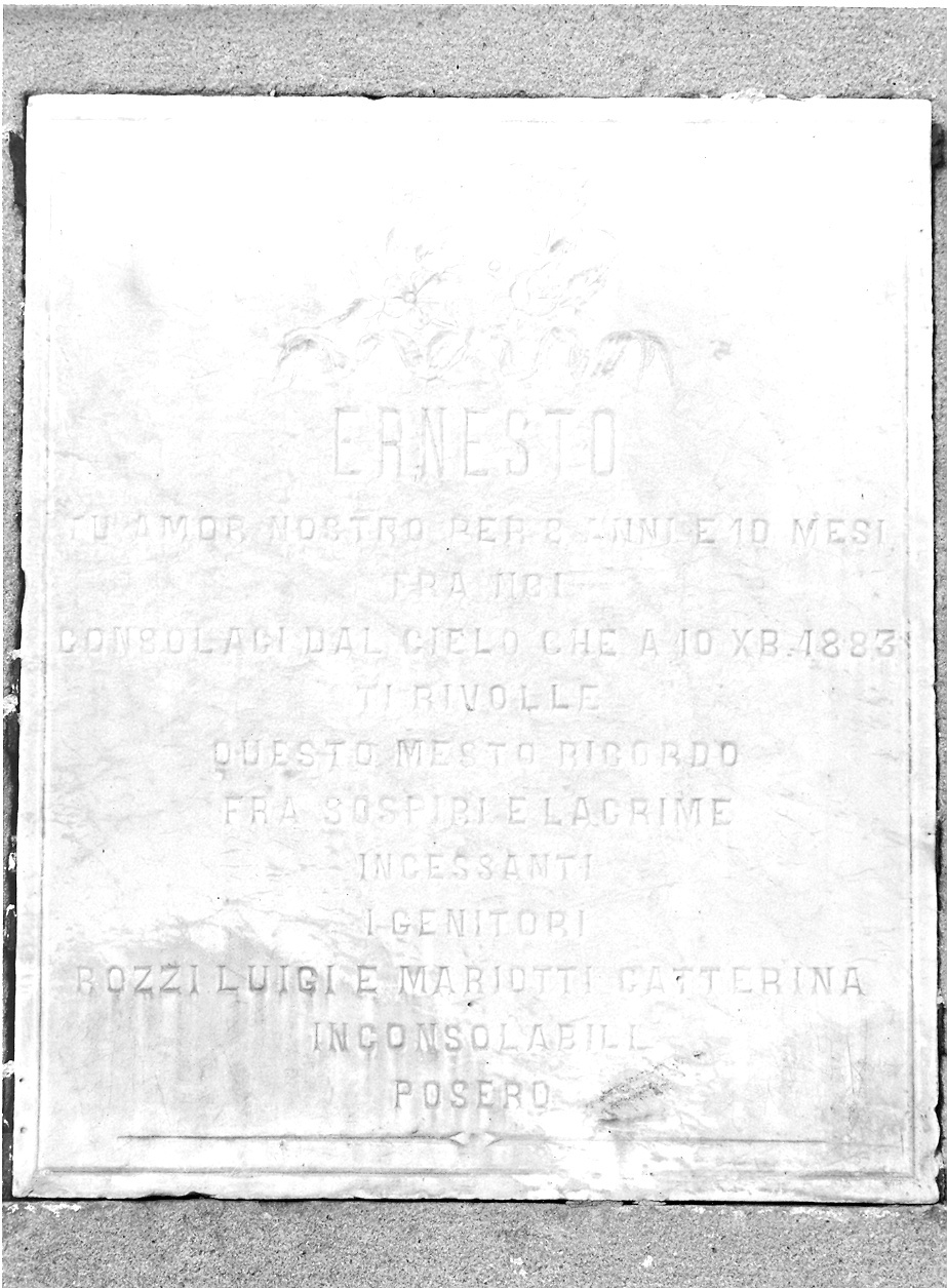 lapide tombale - ambito parmense (sec. XIX)