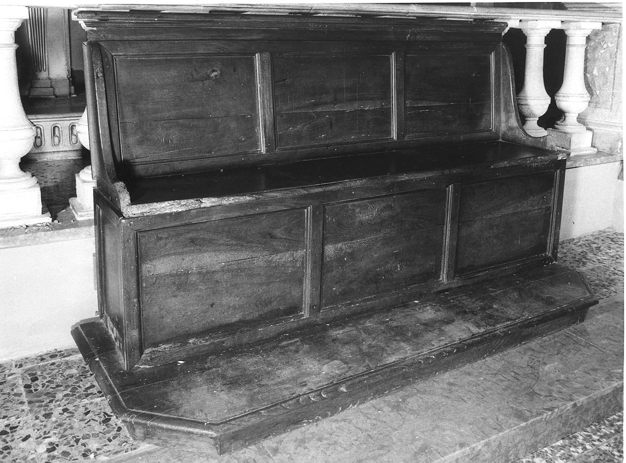 stalli del coro, serie - ambito parmense (fine/inizio secc. XVII/ XVIII)