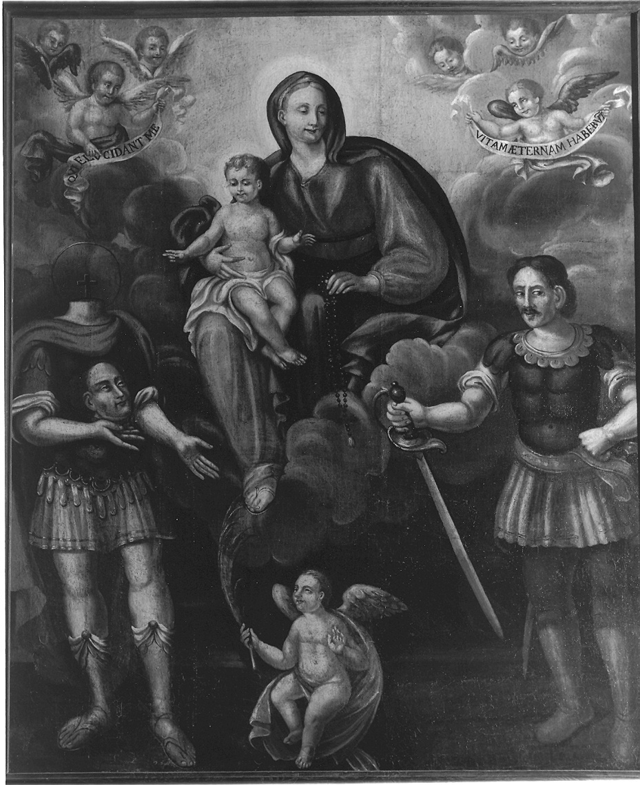 Madonna del Rosario con San Donnino e San Maurizio? (dipinto) - ambito emiliano (primo quarto sec. XVII)