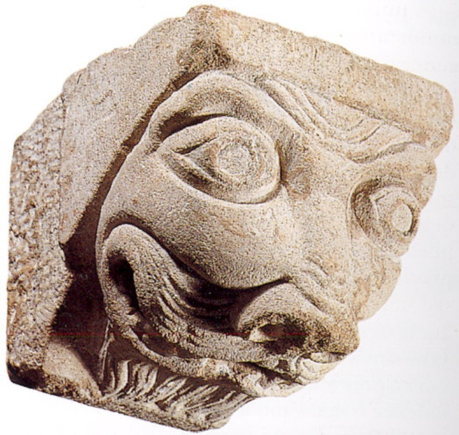 testa di leone (mensola) - ambito padano (seconda metà sec. XIII)