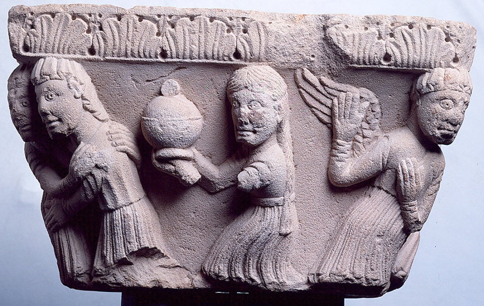 girali (lastra, frammento) - ambito padano (prima metà sec. IX)