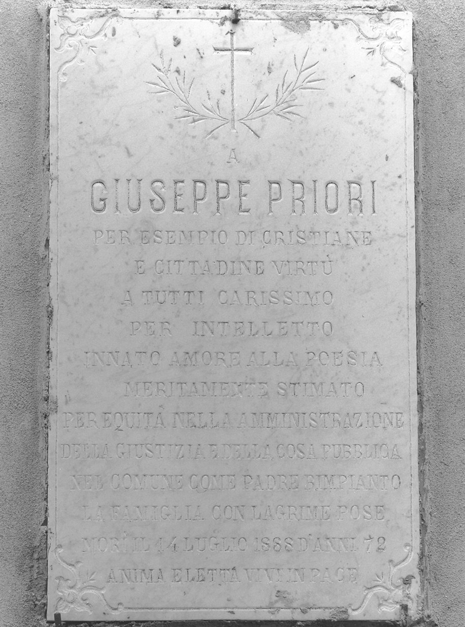 lapide commemorativa - ambito parmense (sec. XIX)