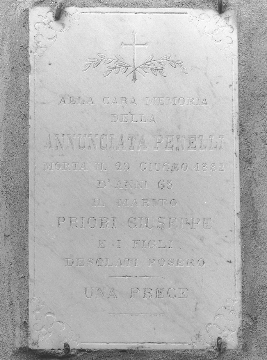 lapide commemorativa - ambito parmense (sec. XIX)