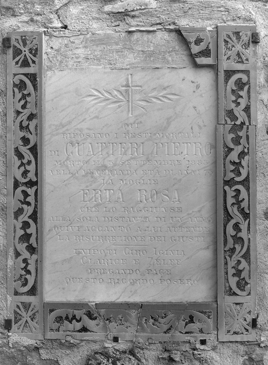 lapide tombale - ambito parmense (sec. XIX)