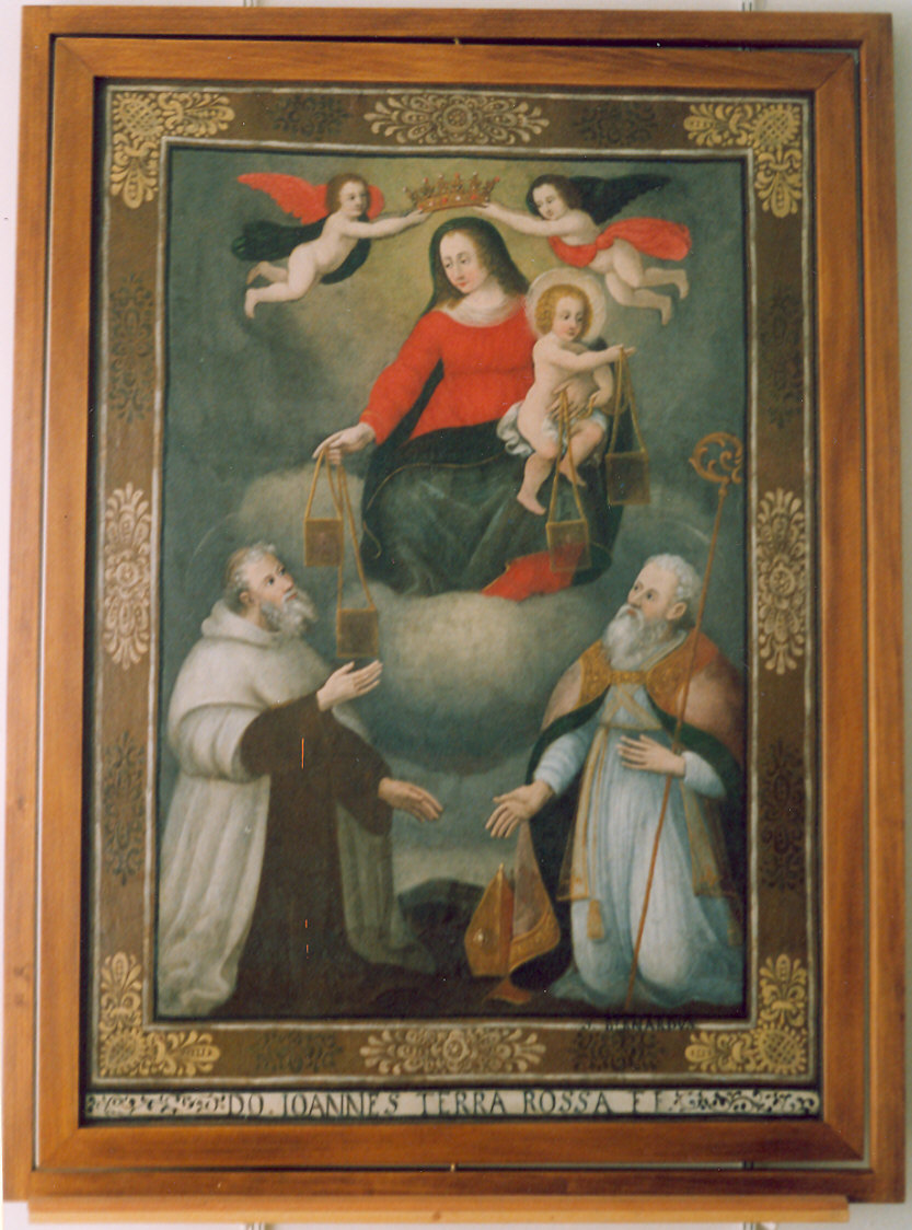 Madonna del Carmelo e santi/ Gesù Bambino come simbolo eucaristico e santi (stendardo processionale) - ambito parmense (sec. XVII)