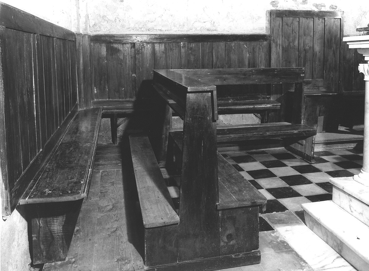 stalli del coro, serie di Freddi Ennio - ambito parmense (fine/inizio secc. XVIII/ XIX, sec. XX)