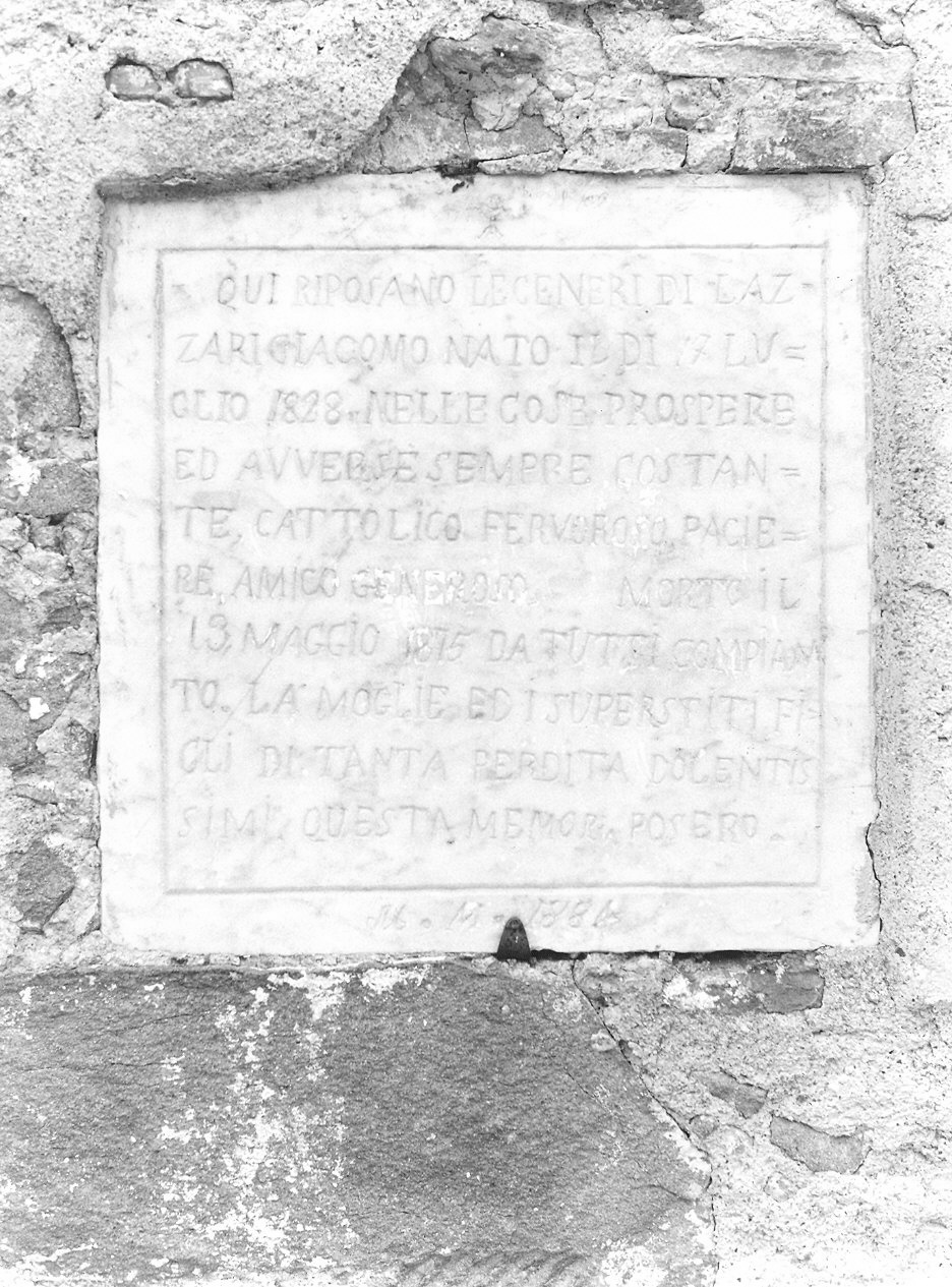 lapide tombale - ambito carrarese (sec. XIX)