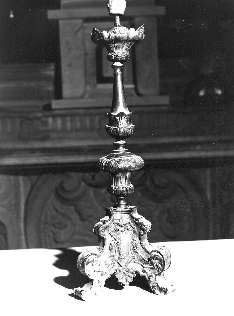 candeliere d'altare, elemento d'insieme - ambito parmense (terzo quarto sec. XVIII)