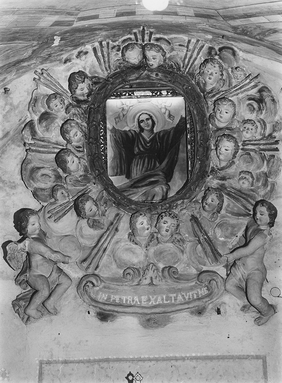 gloria di angeli (decorazione plastico-pittorica) - ambito parmense (sec. XVIII)