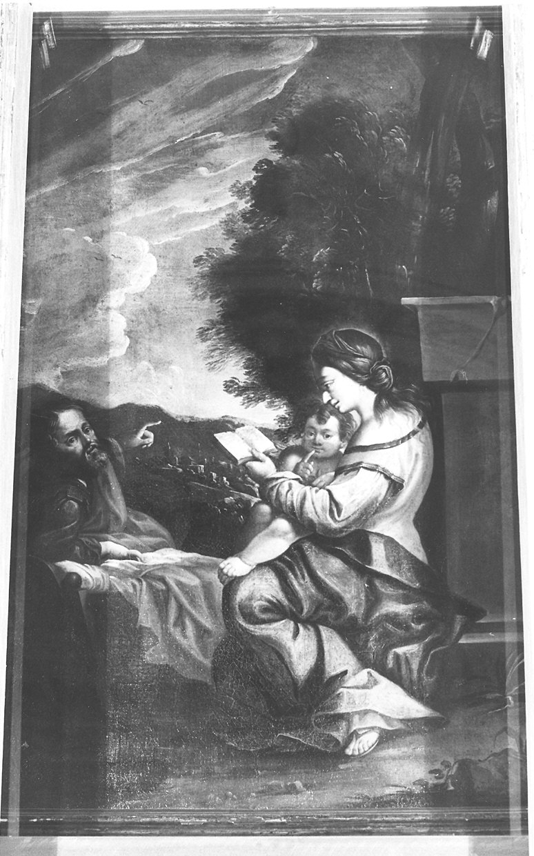 riposo nella fuga in Egitto (dipinto) - ambito emiliano (metà sec. XVII)