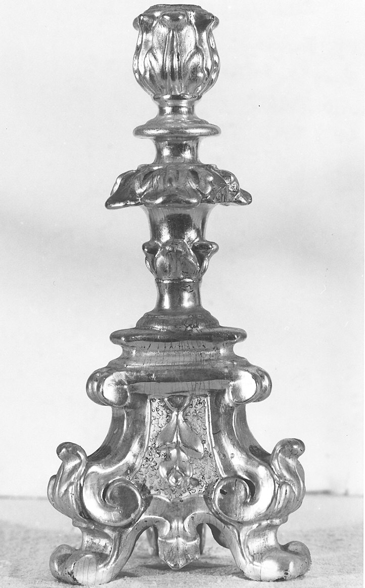 candeliere d'altare, coppia - ambito parmense (prima metà sec. XIX)