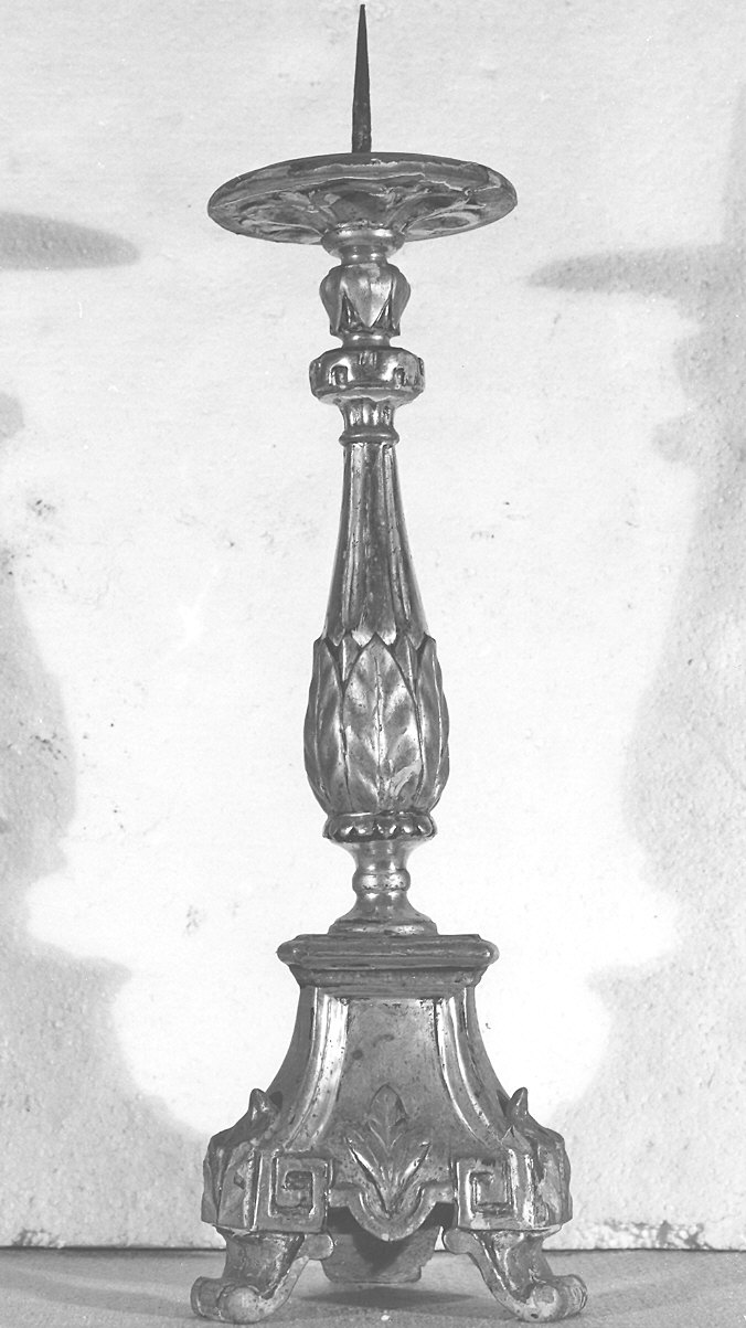 candeliere d'altare, coppia - ambito parmense (fine sec. XVIII)