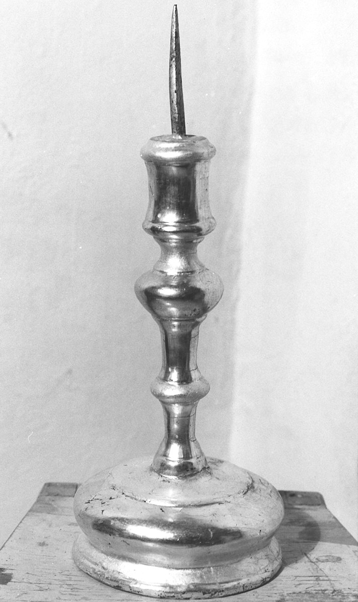 candeliere d'altare, coppia - ambito parmense (fine sec. XIX)