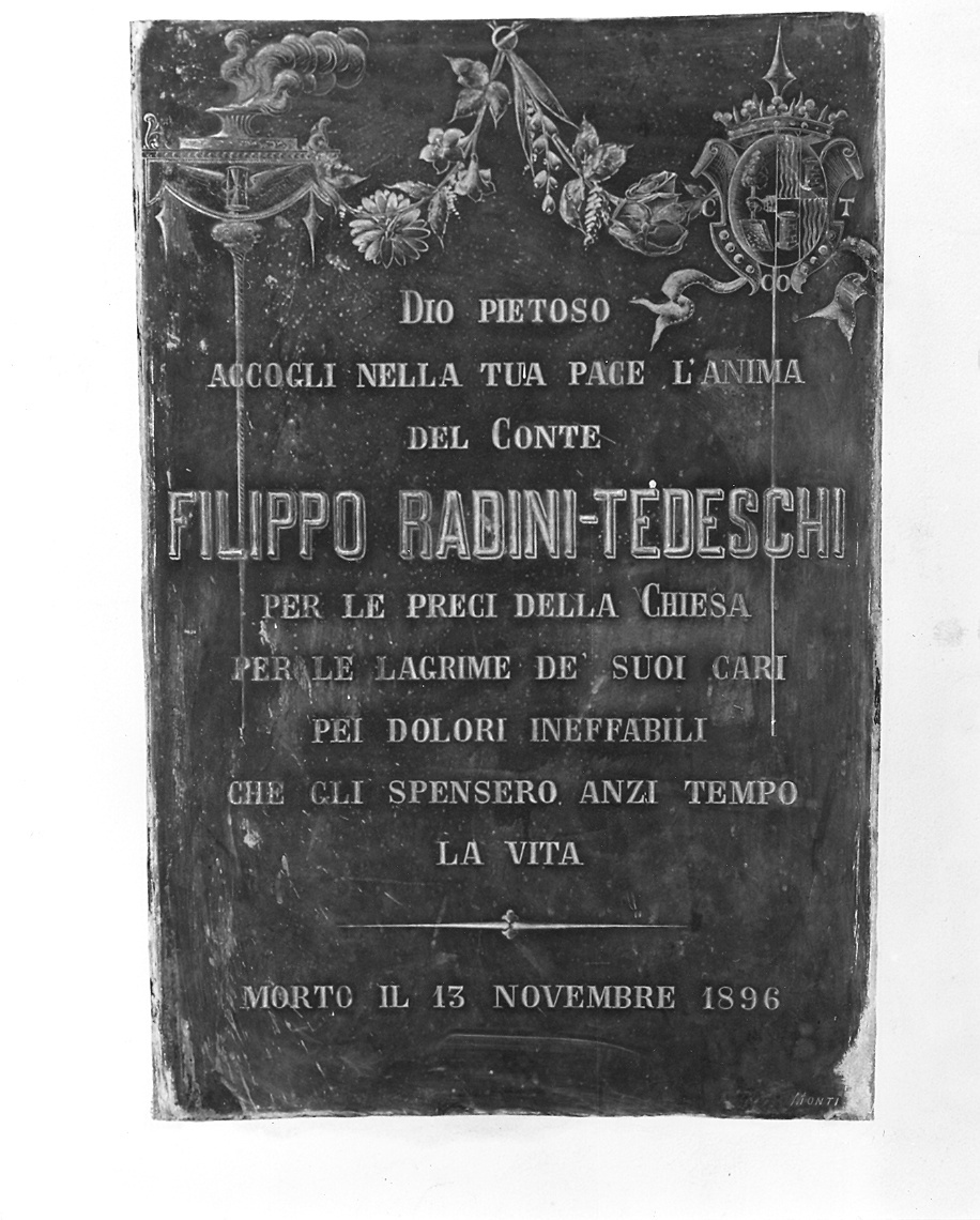 lapide commemorativa di Ditta Monti (sec. XIX)