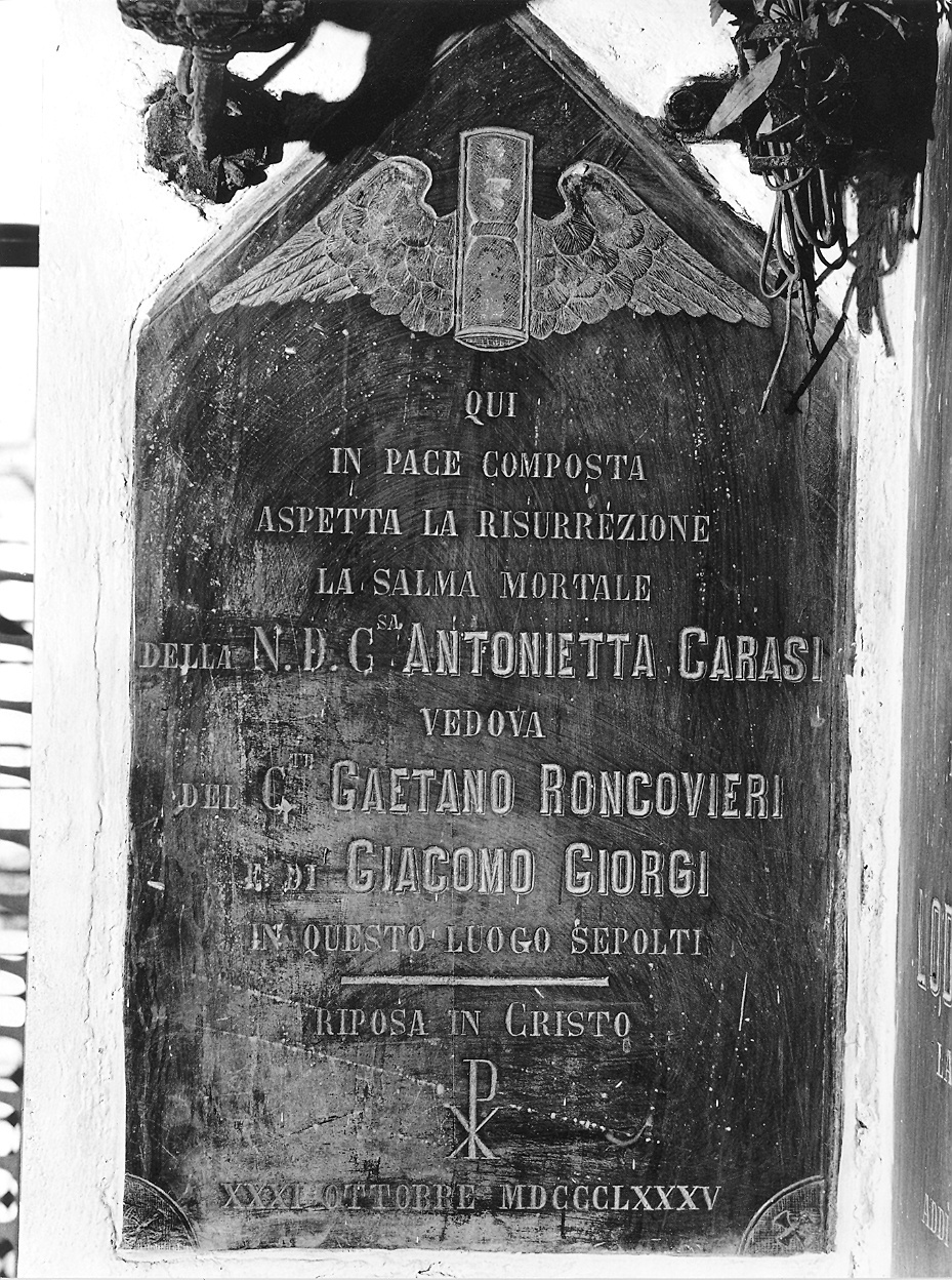 lapide commemorativa - ambito piacentino (sec. XIX)