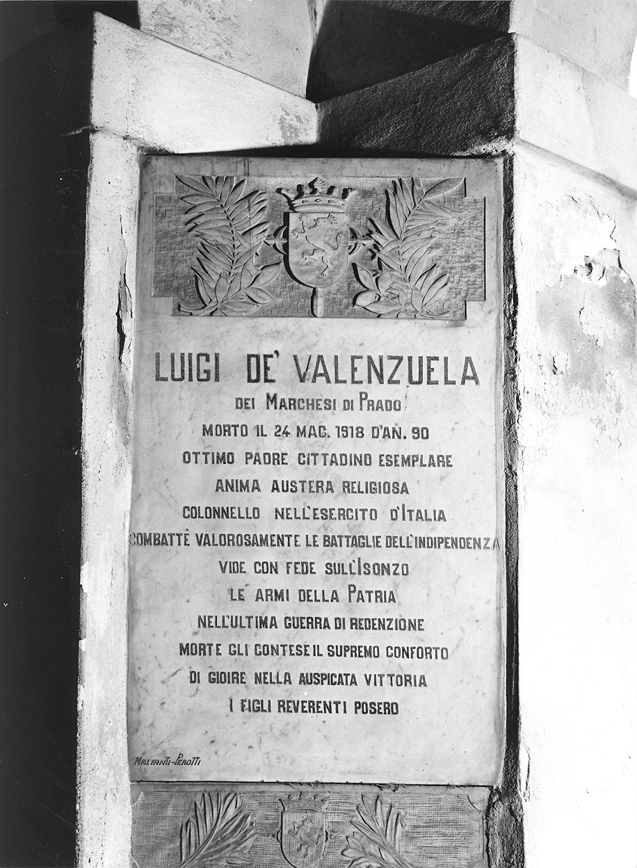 lapide commemorativa di Perotti Giuseppe, Malfanti Giovanni (sec. XX)