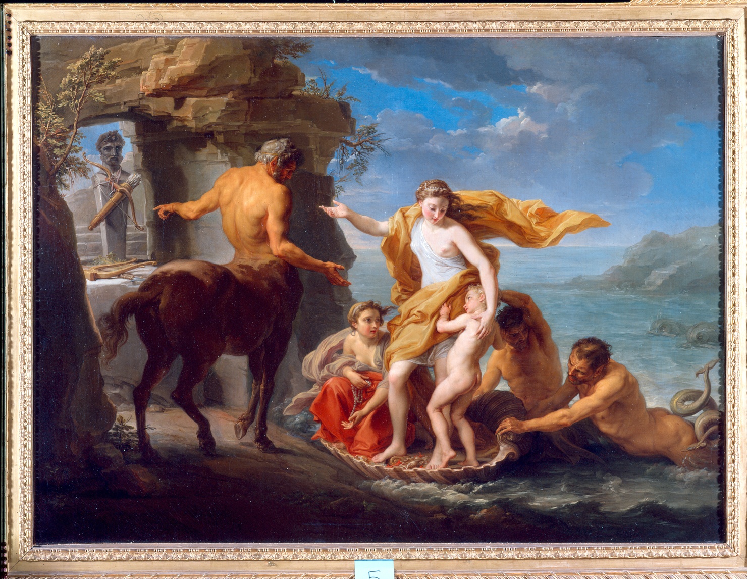 Teti affida Achille al centauro Chirone (dipinto) di Batoni Pompeo Girolamo (sec. XVIII)