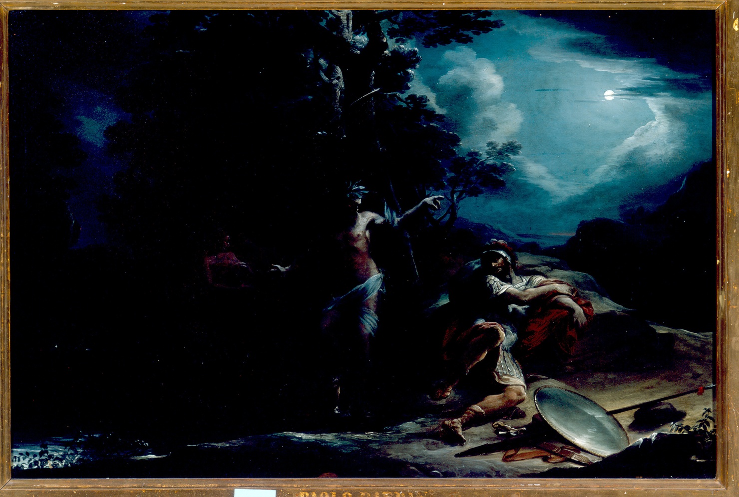 Il Tevere predice in sogno a Enea la grandezza di Roma (dipinto) di Dardani Paolo (sec. XVIII)