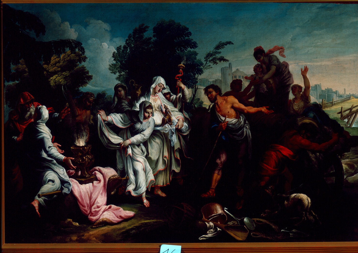 Lucio Albino accoglie sul carro le Vestali (dipinto) di Pachera Antonio (sec. XVIII)