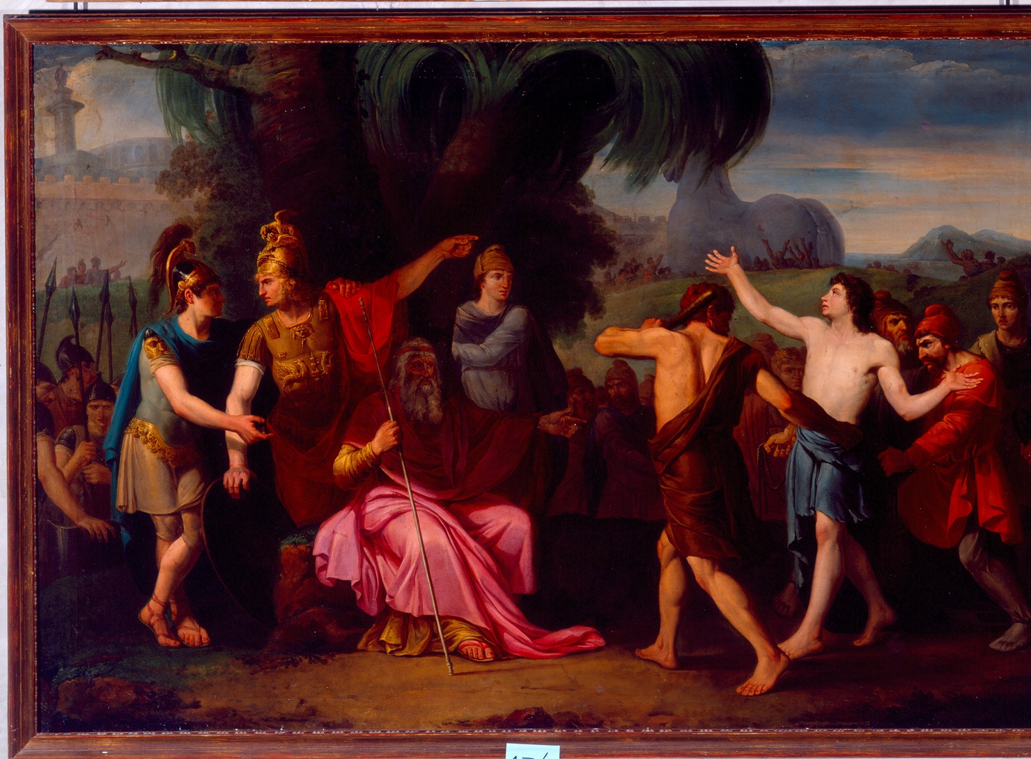 Il greco Sinone condotto innanzi a Priamo (dipinto) di Goddyn Pieter Matthias (sec. XVIII)