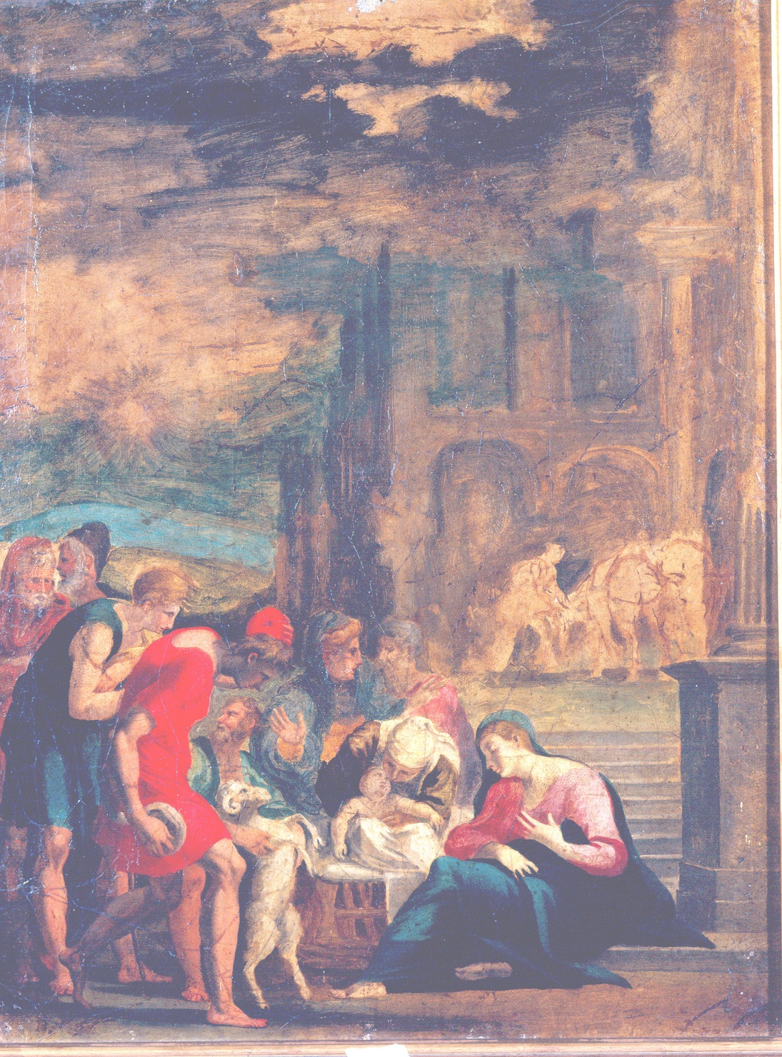 adorazione dei pastori (dipinto) - ambito parmense (fine sec. XVI)