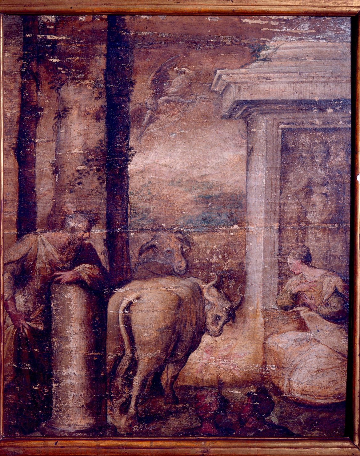 natività di Gesù (dipinto) di Mazzola Francesco detto Parmigianino (cerchia) (sec. XVI)