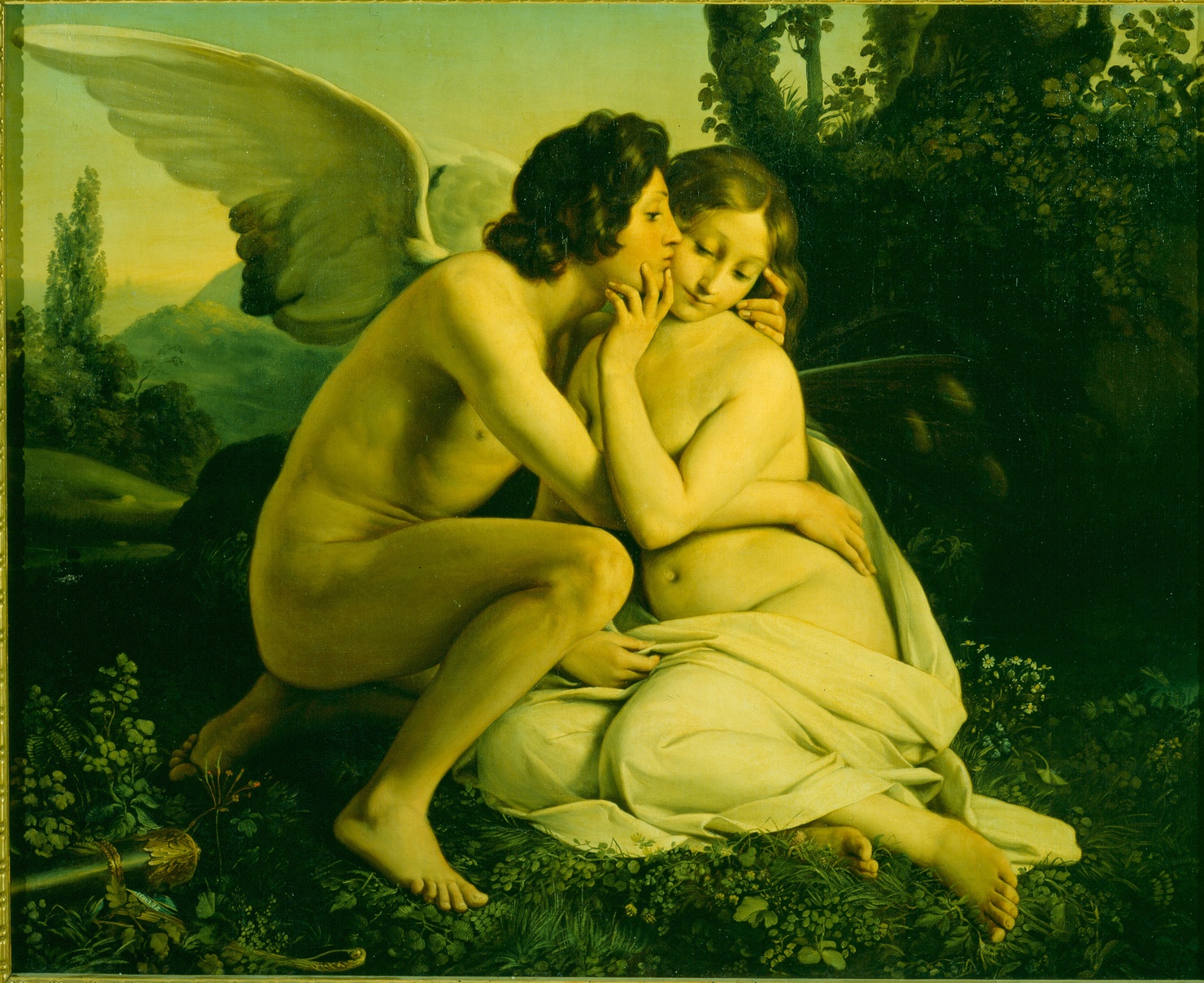 Amore e Psiche (dipinto) di Scaramuzza Francesco (sec. XIX)