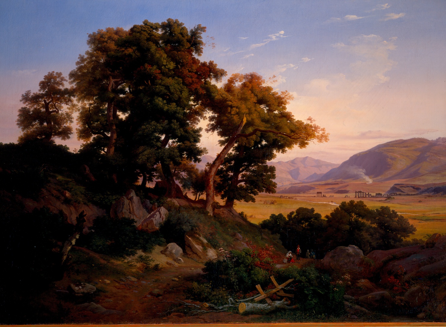 Campagna romana presso Tivoli con vista degli acquedotti di Nerone (dipinto) di Marchesi Luigi (sec. XIX)