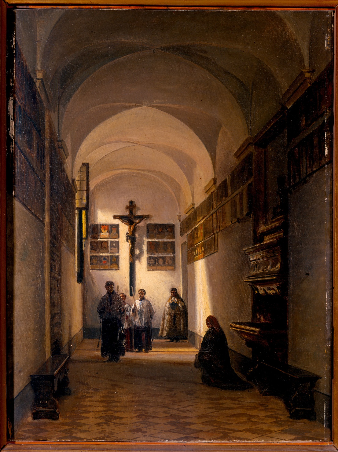 Corridoio della Sagrestia della Steccata (dipinto) di Marchesi Luigi (sec. XIX)