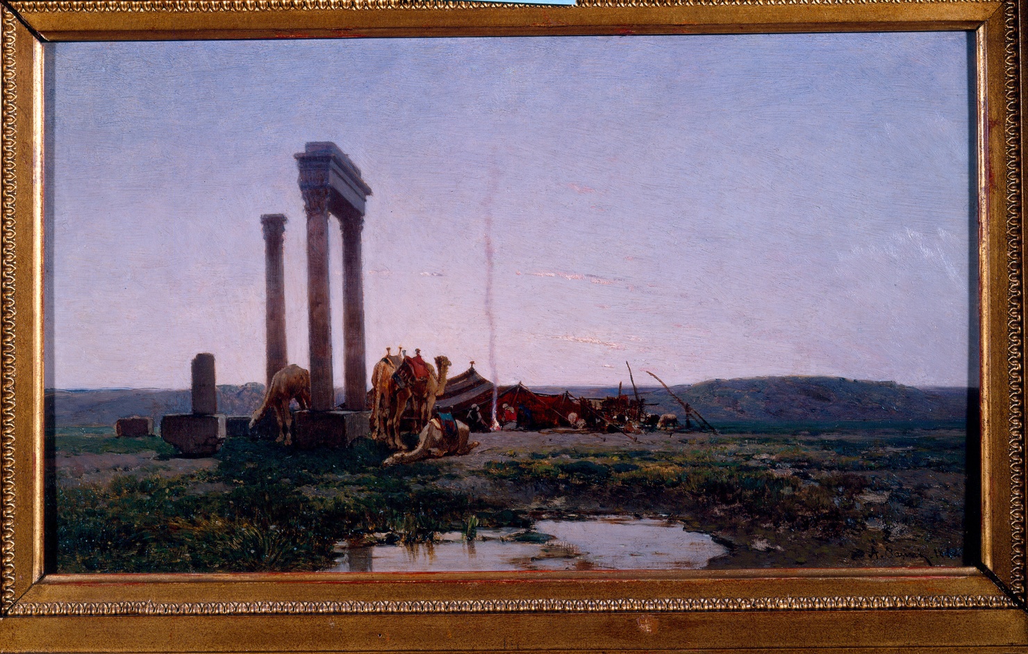 Rovine di un tempio nel deserto (dipinto) di Pasini Alberto (sec. XIX)