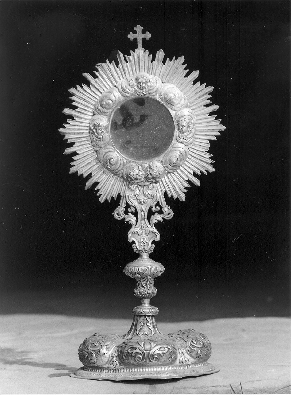 ostensorio - a raggiera - ambito piacentino (sec. XVIII)