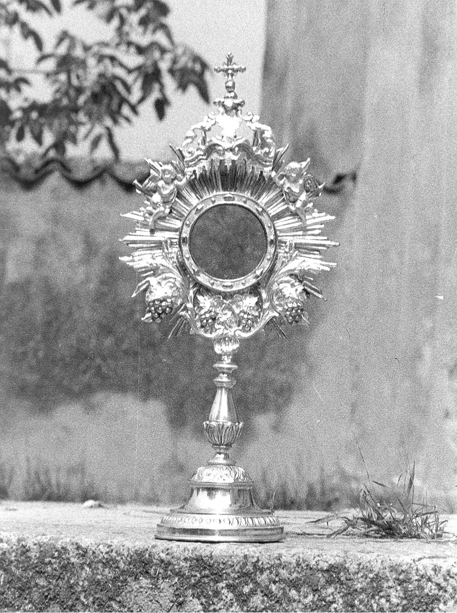 ostensorio - a raggiera - ambito piacentino (inizio sec. XX)