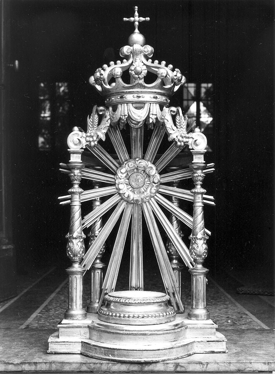 tronetto per esposizione eucaristica - a tempietto - ambito piacentino (inizio sec. XIX)