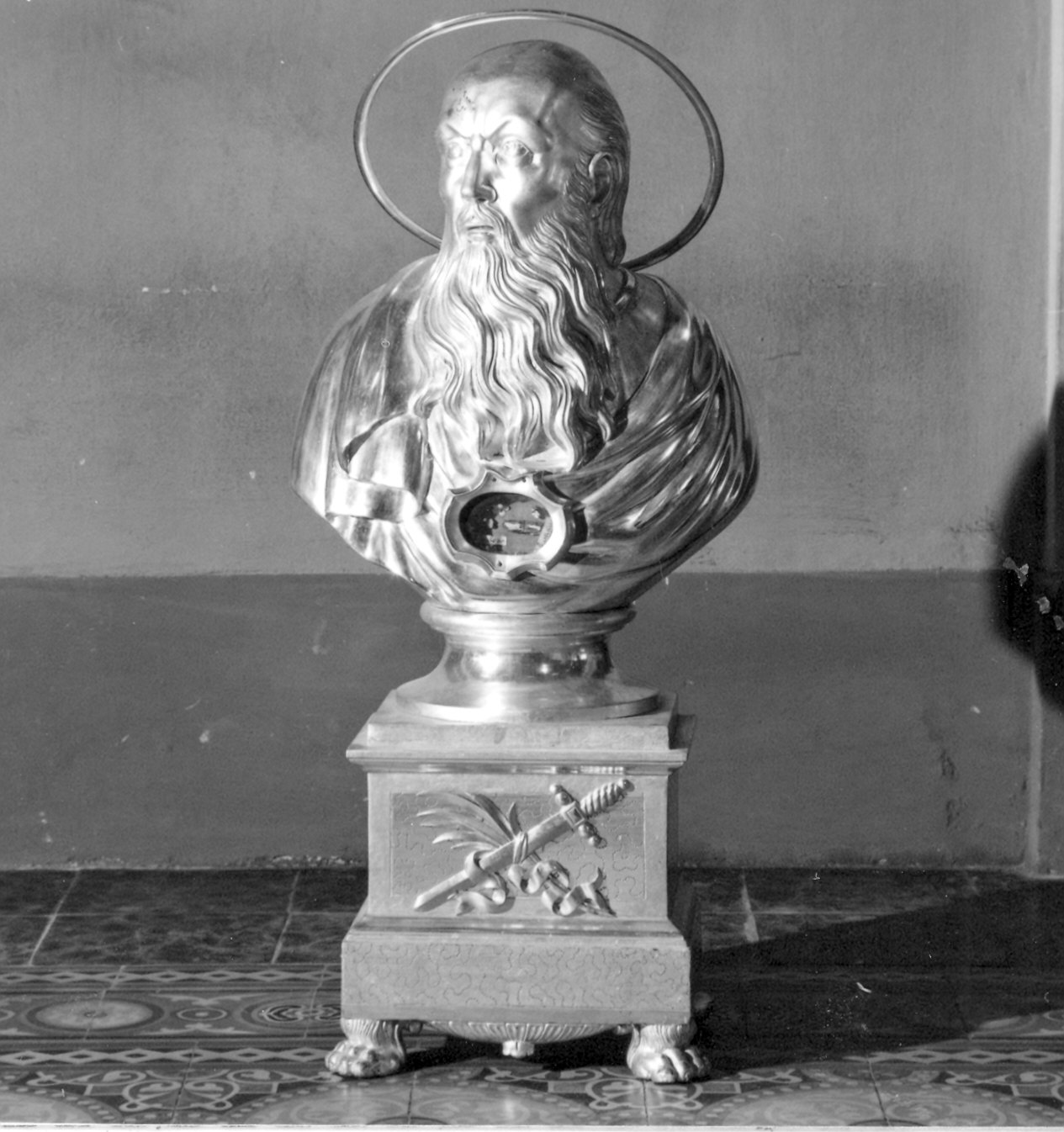 Santo martire (reliquiario - a busto, serie) - ambito piacentino (metà sec. XIX)