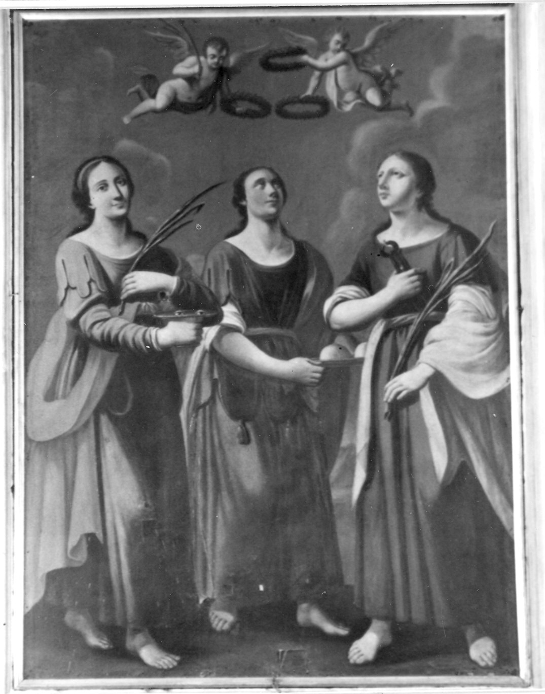Santa Lucia, Sant' Agata e Sant' Apollonia (dipinto) - ambito emiliano (seconda metà sec. XVII)