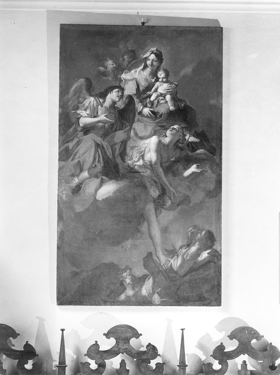 Madonna che intercede per le anime del purgatorio (dipinto) di Galeotti Sebastiano (sec. XVIII)