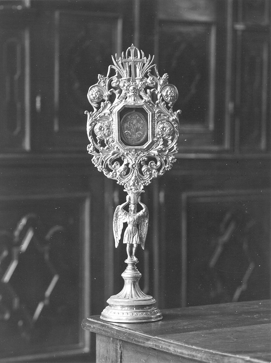 reliquiario - a ostensorio - ambito piacentino (fine/inizio secc. XVIII/ XIX)