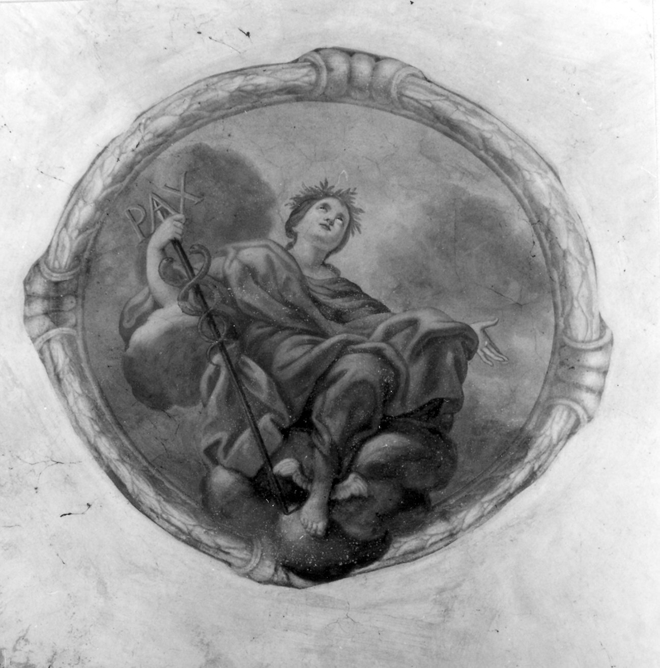 Mercurio (decorazione pittorica) - ambito piacentino (fine sec. XVII)