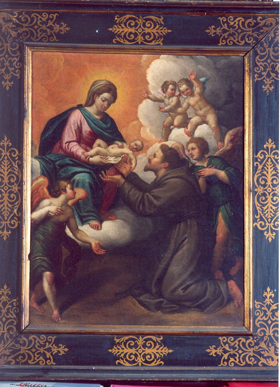 apparizione della Madonna con Bambino a Sant'Antonio da Padova (dipinto, elemento d'insieme) - ambito emiliano (prima metà sec. XVII)