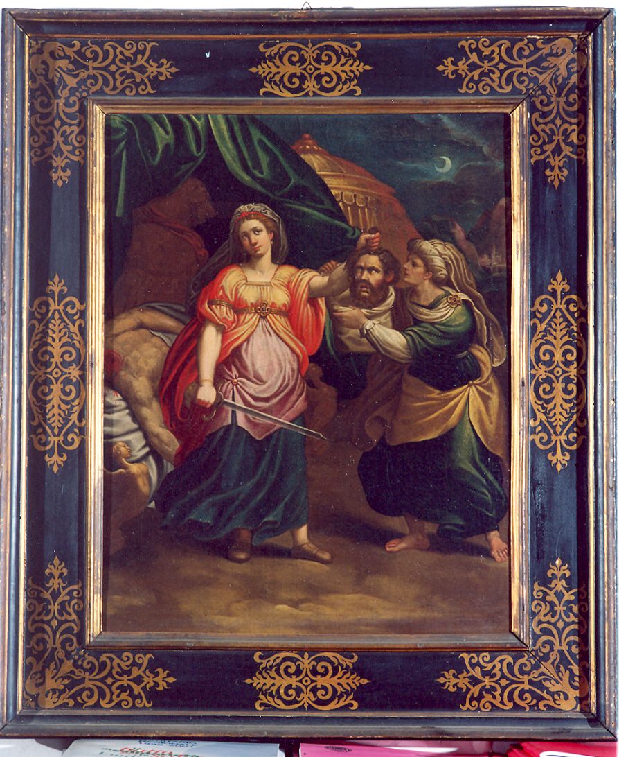 Giuditta con la testa di Oloferne e la spada (dipinto, elemento d'insieme) - ambito emiliano (prima metà sec. XVII)