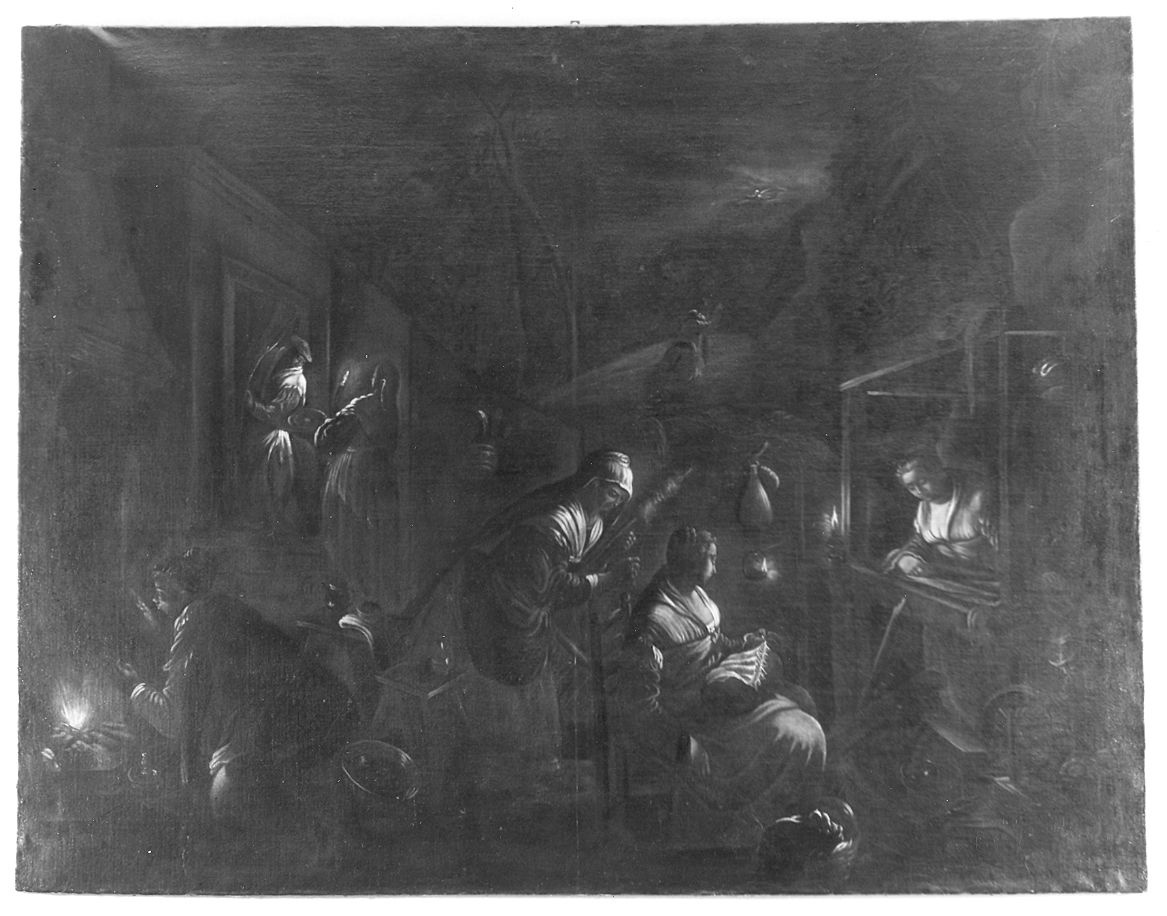tessitrici (dipinto) di Dal Ponte Francesco detto Francesco Bassano (cerchia) (inizio sec. XVII)